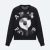 Amiresweater designer tröja toppkvalitet kvinnors tröjor nya svart gummi skivslogan brev jacquard mäns lösa par runda nacktröja tröja