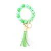 Multicolor Silicone Bead Pulseira Keychain novo estilo Tassel Keychain Pulseira Pingente Keyring por Ocean-shipping P179