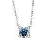 Merryshine 2023 Großhandel 925 Sterling Silber Damenschmuck Regenbogenblau bunte Moissanit-Halskette