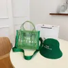 Tygväskan Womens handväska PVC Jelly Bag stor kapacitet handväskor messenger mode väska280q