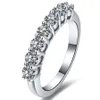 7 Stenen Hele Drop 0 7CT SONA Diamanten Ring Voor Vrouwen Sterling Zilveren Sieraden Pt950 Gestempeld Platina Plaat S18101002318p