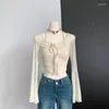 T-shirt da donna Moda donna Bubble Sweet Skinny Bottoming Shirt Camicette da ragazza sexy femminili Eleganti set da due pezzi Top a maniche lunghe