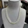 Hot Sale Moissanite Jewelry 925 Silver Vvs 12mm Cuban Chain Necklace