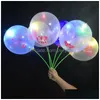 パーティーの装飾LED明るい風船透明なクリアボボボールバルーンハートレタープリントバレンタインデイギフトウェディングデコレーションT DHDVV