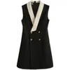 Abiti casual Gao Quality OL Modern Battle Robe Verde Frutta Collo Slim Fit Gilet Abito in lana Donna