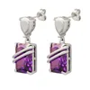 Orecchini a bottone Viola Zircone Acciaio inossidabile 316L Autunno e inverno Moda Gioielli per orecchie Ragazze Accessori lucidi Regali per le donne