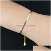 Charm Bracelets 925 Sterling Sier Luxury Classic Fashion Designer M Flat Snake Chain Bangle Elegant Bracelet Hip Hop Women Lady Part Dhhpl