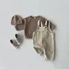 Pagliaccetti Autunno Inverno Bambino Neonate Ragazze Solido Velluto a coste Bretella Pagliaccetto Bambini Tutina Tuta Vestiti 231211