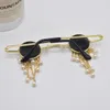 Lunettes de soleil œil du diable, boucles d'oreilles, broche, pompon, perles, personnalité, lunettes de soleil en laiton, style rétro personnalisé, bijoux féminins, cour européenne, Halloween, Noël