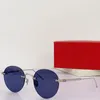 Роскошные дизайнерские мужские брендовые металлические классические солнцезащитные очки в маленькой круглой оправе Signature C DE Мужчины Женщины Повседневные модные солнцезащитные очки UV400 с оригинальной коробкой CT0393