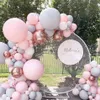 Ballongirlanden-Set, Macaron-Ballon in Grau und Rosa, 4D-Folienballons aus Roségold, Set für Hochzeiten, Babypartys, Geburtstagsfeiern, Dekorationen 2326G