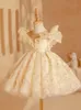 Girl s Dresses Christmas Baby Beading Baptism Dress for Girls Gown Toddler Kids Wedding 1st Birthday Party Princess Tutu Evening 231211