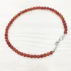 MG0146 Ganzes natürliches Karneol-Fußkettchen Handgefertigter roter Achat Damen-Mala-Perlen-Fußkettchen 4 mm Mini-Edelsteinschmuck250S