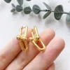 Boucles d'oreilles en forme de U en acier inoxydable, nouvelle mode, Design, maillons de chaîne, pour femmes et hommes, bijoux de fête de mariage avec boîte 294V