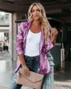 Trajes de mujer Blazers Chaqueta de lentejuelas sexy de moda para mujer Blazer con frente abierto Top brillante Chaqueta de punto de manga larga Chaquetas de bombardero Blusas Y2K Ropa de club 231211