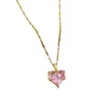 Модное легкое роскошное ожерелье с персиковым сердцем, женское розовое ожерелье с кристаллами любви, кристально чистая цепочка на ключицу, аксессуары, подарок