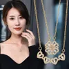 Kedjor Lucky Four-Leaf Clover Fortune Shamrock Pendants Halsband One Piece Halloween Women Jewel Lover's Christmas Gift279n