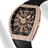 Часы Richar* FM Frank, мужские часы с винным ведром, минималистичный ремень, яхта, бриллианты, винтажная пара