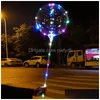 Party Decoration Led Balloon Transparent Lighting Bobo Ball Balloons With 70Cm Pole String Xmas Wedding Decorations Cca11728-A 60Pcs Dhyvg