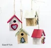 Christmas Colorful Painting Small Wood House Christmas Tree Hanging Decoration Festive Party Supplies Tree Decorations9318122