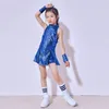 Комплекты одежды для девочек 5-12 лет, платье группы поддержки с блестками и носками, джазовые костюмы для современных уличных танцев в стиле хип-хоп, костюмы для выступлений
