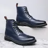 Botas Brogue High Top Microfibra Couro Masculino Sapatos Casuais Tamanho 38-48