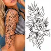 Tatouages temporaires Big Rose Tatouage imperméable Fleur Papillon Oiseau Hipster Mode Femme Faux Corps Bras Autocollant Homme Tatoo Art Jambe Totem 231208