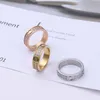 Anel de aço de titânio 316L amantes anéis tamanho para mulheres e homens joias de designer de luxo NO box214T