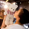 Plüschpuppen 1 Stück Cartoon-Liebhaber Hochzeit Bär Puppe weiches Stofftier Kleid Teddy Tier für Mädchen Audlt Geburtstagsgeschenk 231211