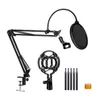 Belysningsstudiotillbehör Mikrofonstativ Justerbar mikrobomarmadapter Chock Mount Mic Clip Holder Desk Mount Suspension Boom för inspelning och spel