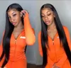 Synthetic Wigs 30 32 34 Inch Bone Straight 3 4 Bundles With Frontal 13x4 Transparent Lace Frontal Brazilian Human Hair For Women 231211