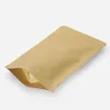 11x18 5cm Brown Kraft Paper Stand Up Package Bag 100pcs lot Zip lock Package Mylar Doypack Zipper Zip Lock Dried Food Snack Packin2368