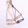 Łańcuch linków 6PCS Dostosowana moda Bransoletka Kolorowa cyrkonia Rainbow CZ Pin Link Bracelets Biżuteria dla kobiet1211i