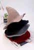 Witch Hat Foldable Costume Sharp Large Brim Solid Color Crochet Warm Winter Cap Bucket Women New Gorro Pescador6749821