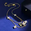 Designer Luxury Brass Necklace French Brand Pearl Cross Flower Double Letter Decorative Tassel Classic Women Charm Necklace Deliver Mother Fashion Jewelry Gift