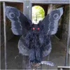 Gefüllte Plüschtiere Spielzeug Gothic Mothman Plushie sucht eine Liebe und ein magisches Zuhause Unique Novel Black Moth Soft Toy Cute Qw Otpoc