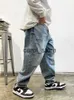 Männer Hosen Amerikanische Streetwear Distressed Zerrissene Jeans Männer Kleidung Harajuku Casual Denim Cargo Hosen Koreanische Hip Hop Gerade Hosen Männlich J231208