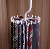 Bijgewerkt Twirl Tie Rack Riem Hanger Houder Haak voor Closet Organizer Opslag 360 graden draaibaar opvouwbaar plastic tie rack SN909