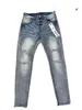 2024 Paarse Merk Jeans Designer Gat Paarse Jeans Heren Jeans Slim Fit Skinny Motorfiets Trendy Effen Witte Denim Broek Streetwear Broek Mode Ksubi Jeans 3454