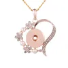 Collane con ciondolo 2022 Oro rosa a forma di cuore con strass Bottoni a pressione Collana adatta fai da te Zenzero Charms 18mm Gioielli con bottoni Gifts2969