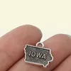 Hela antik silverpläterad legering Iowa State Map Charms smycken som gör DIY -tillbehör 1416mm AAC0351606443