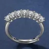 Estilo japonês e coreano s925 prata moissanite linha de diamantes anel feminino simples personalizado doce nobre jóias feminino gift2127