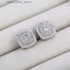 Stud scintillanti gioielli di lusso in argento sterling 925 con zaffiro bianco diamante CZ partito donne orecchino a bottone per matrimonio per l'amante regalo YQ231211