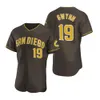 San Diego''Padres Hommes 13 Manny Machado 19 Tony Gwynn 23 Fernando Tatis Jr. Personnalisé Femmes Jeunes Marron Maillot de route authentique