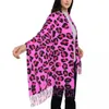 Berets Lady Large Leopard Cheetah Seamless Pattern Scarves Women Winter Thick Warm Tassel Shawl Wrap Animal Skin Print Spots Scarf