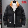 Men's Down Parkas Winter Parkas Men 8XL 9XL Plus Size Thick Padded Jacket Coat Fashion Casual Cargo Plaid Parkas Male Big Size 8XL 9XL J231211