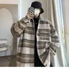 Giacche da uomo Versatile e traspirante Autunno Inverno Uomo Solido Camicia casual Sciolto Stile Safari a righe Peloso Giacca da ragazzo fresco Morbido retrò