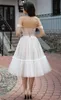A- 라인 짧은 웨딩 드레스 연인 오프 숄더 웨딩 드레스 2023 신부 얇은 명주