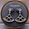 Hezekiah 925 Tremella Naald Oorbellen Grote rok Eardrop Temperament dame Dansfeest High-end kwaliteit Luxe mode Kwasten Earri282i