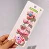 Hair Accessories 5 Pcs Children's Cute Cartoon Drink Bottle Clip Fashion Korean Sweet Girl Candy Flower Hairpins